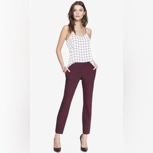 Express Columnist purple creased leg pocketed stretch ankle pants 4